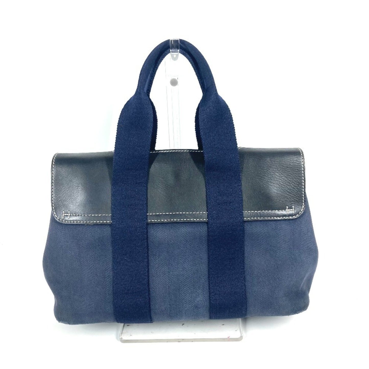 Hermes Valparaiso Pm Bag Tote Flap Handbag Leather Canvas