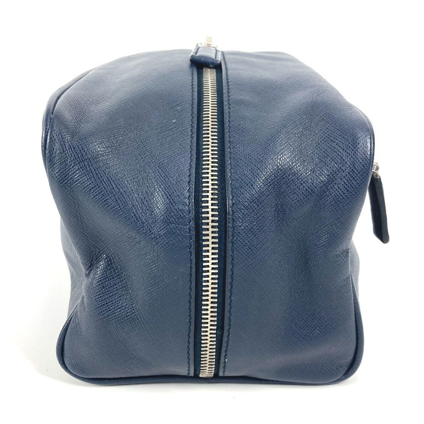 Prada Prada Triangle Logo Plate Bag Second Clutch Saffiano Leather