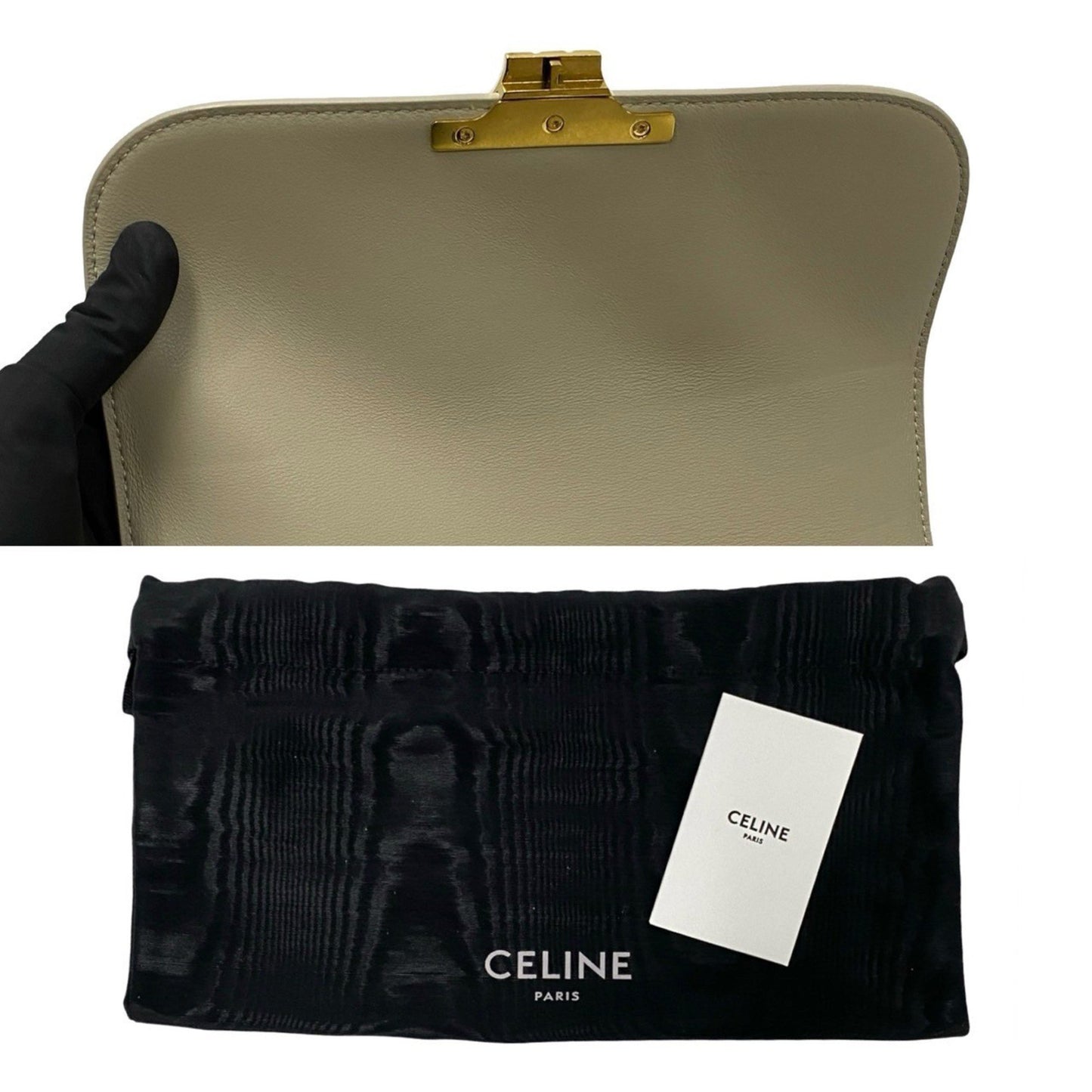 Celine Classic Triomphe Calfskin Leather Shoulder Bag/Pochette/Sacoche