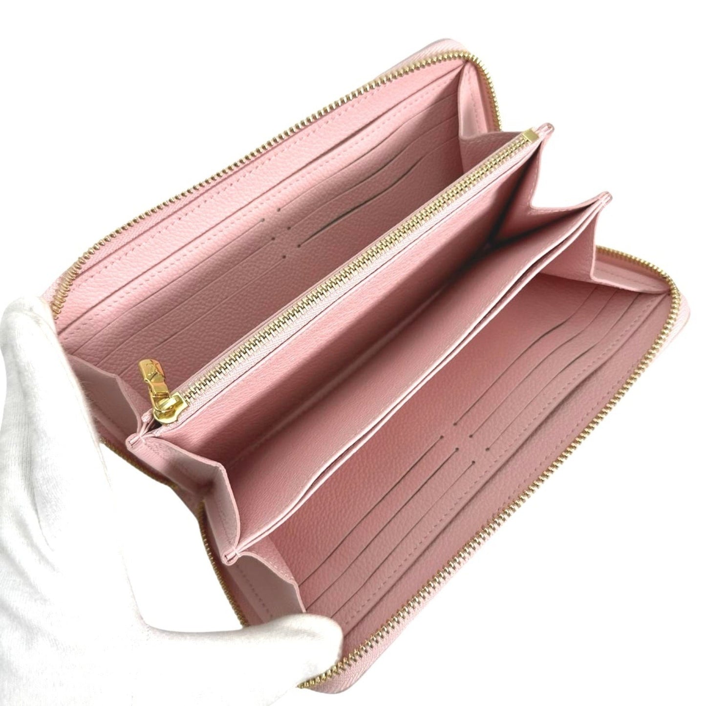Louis Vuitton Louis Vuitton Long Wallet Round Zipper Monogram Empreinte Zippy M81299 Pink