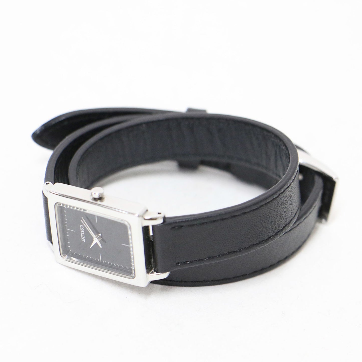 Seiko Ap Studio X Hirob Exclusive Women'S Square Watch With Leather And Double Strap