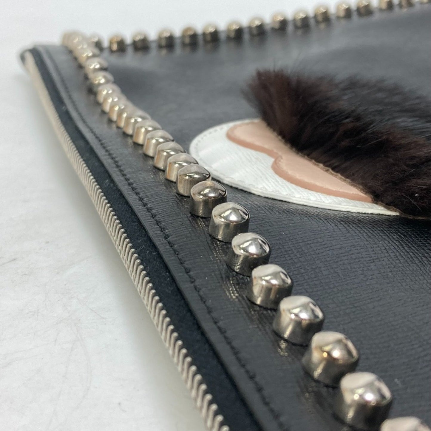 Fendi Studded Pouch Karl Lagerfeld Carlito Clutch Bag Leather
