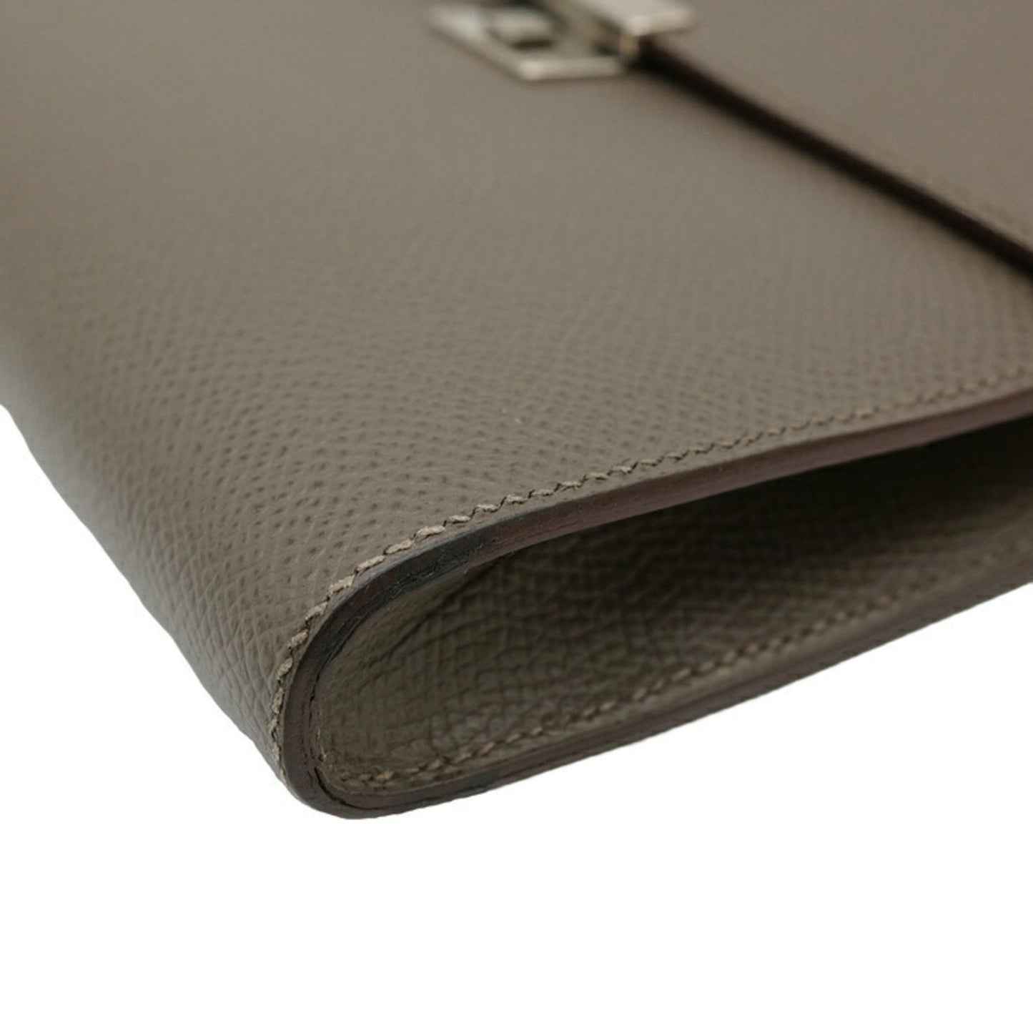 Hermes Click 16 Shoulder Bag Pouch Wallet Epsom Leather Etoupe Greige #A