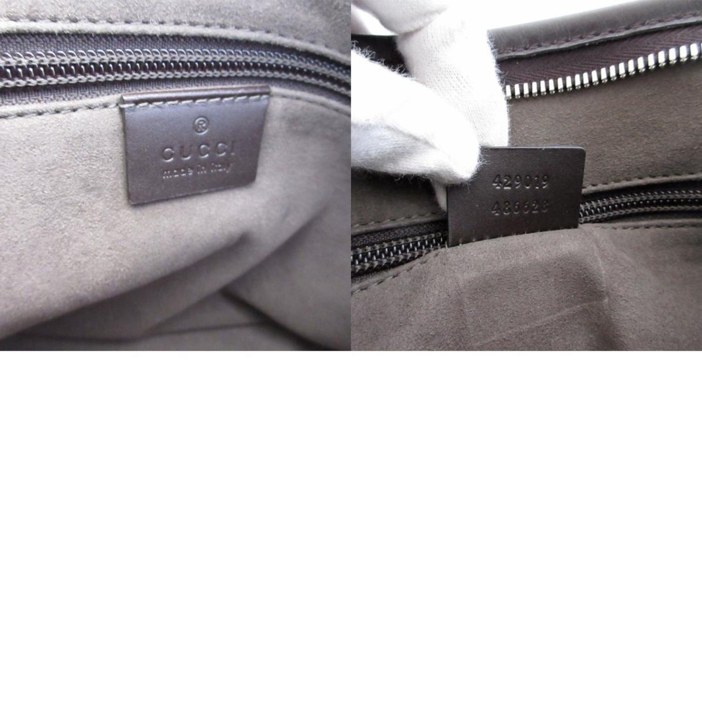 Gucci Handbag Shoulder Bag Gg Supreme Leather Beige Brown Silver