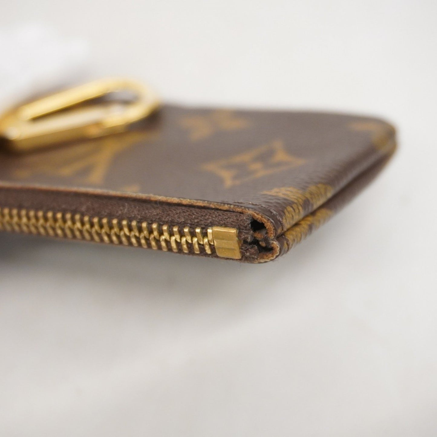 Louis Vuitton Monogram Pochette Cle Wallet/Coin Case M62650 Brown