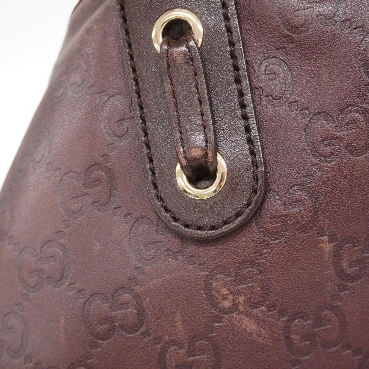 Gucci Tote Bag Guccissima Princess 163805 Leather Brown Champagne