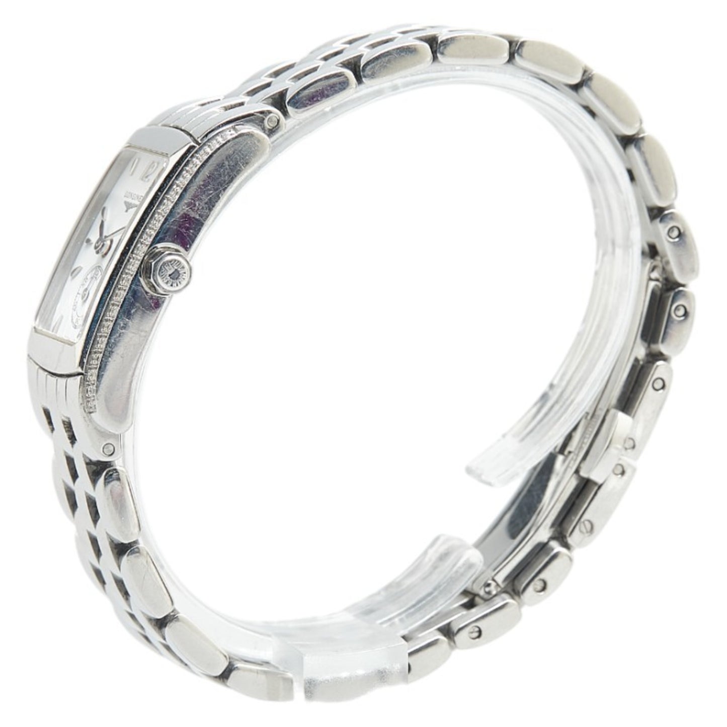Longines Dolcevita Diamond Bezel Watch L5.155.0 Quartz White Dial Stainless Steel