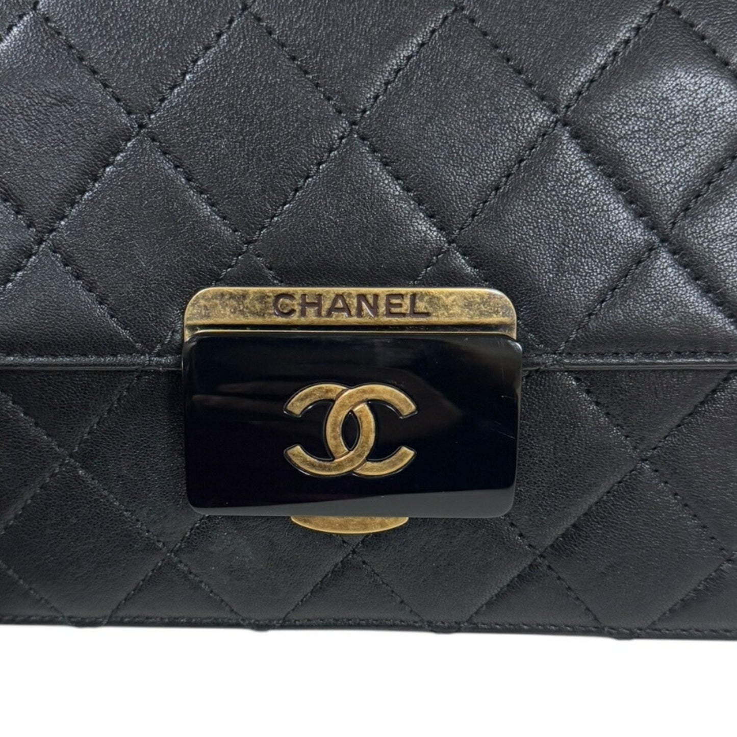 Chanel Matelasse Shoulder Bag Leather Black