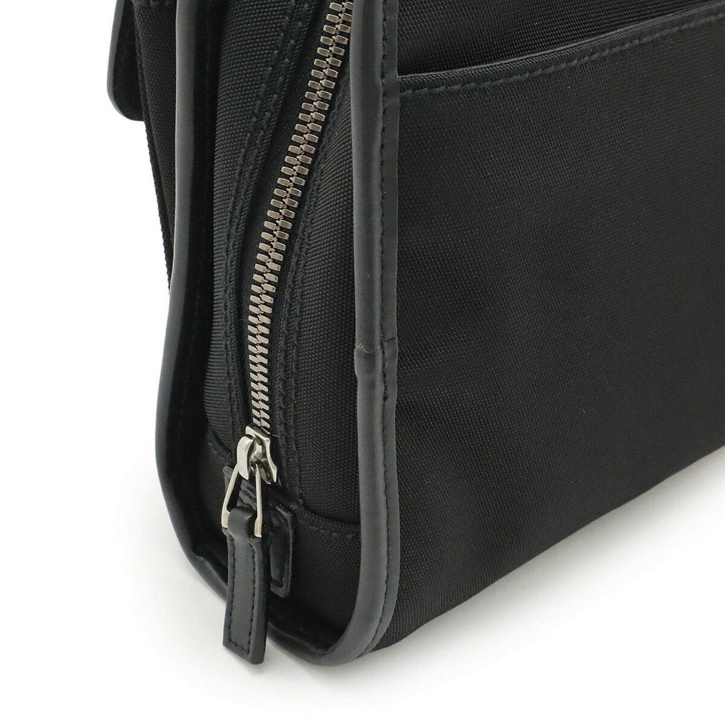 Gucci Gucci Second Bag Clutch Handbag Nylon Canvas Leather Black 108844