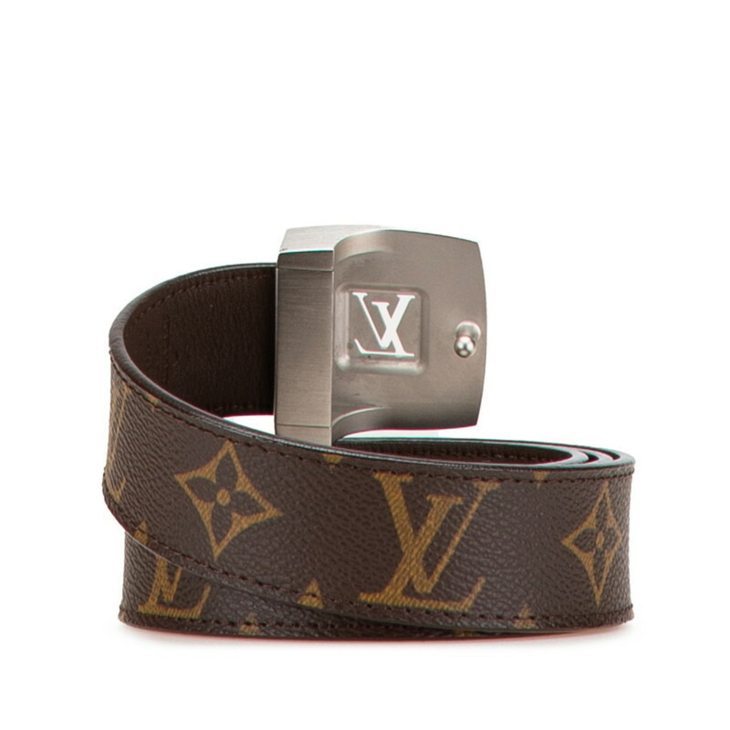 Louis Vuitton Monogram Santur Lv Cut Belt Size: 80/32 M6888W Brown Pvc Leather