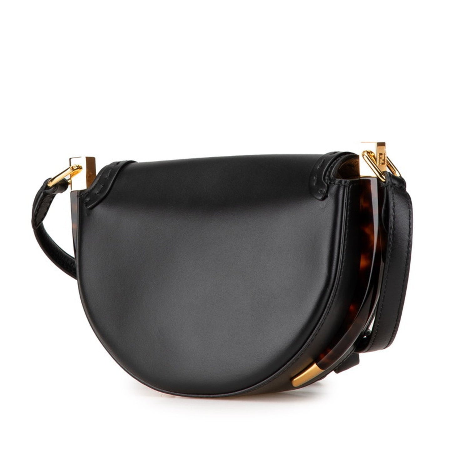 Fendi Moonlight Shoulder Bag 8Bt346 Black Brown Leather