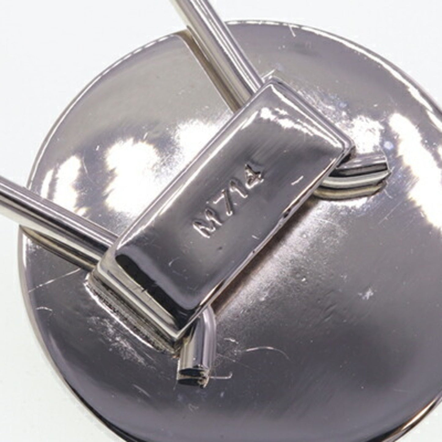 Prada Key Ring M714 Black Metal Holder Bag Charm Round