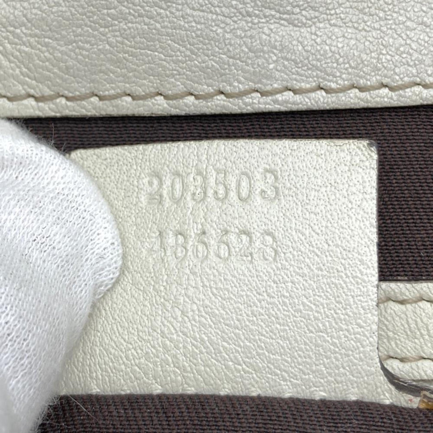 Gucci 203503 Shoulder Bag Gg Canvas Leather Beige