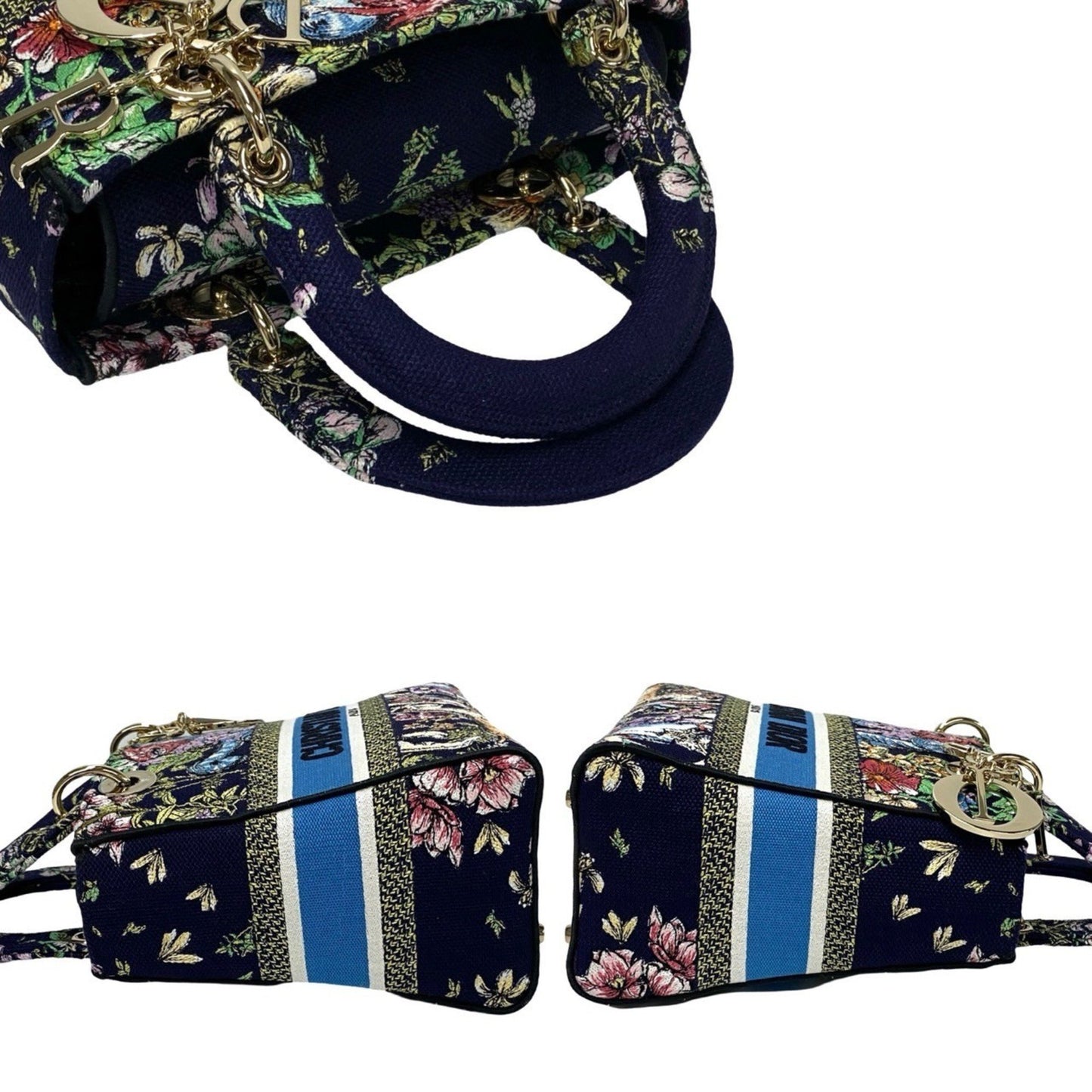 Christian Dior Lady Cannage Canvas 2-Way Shoulder Bag