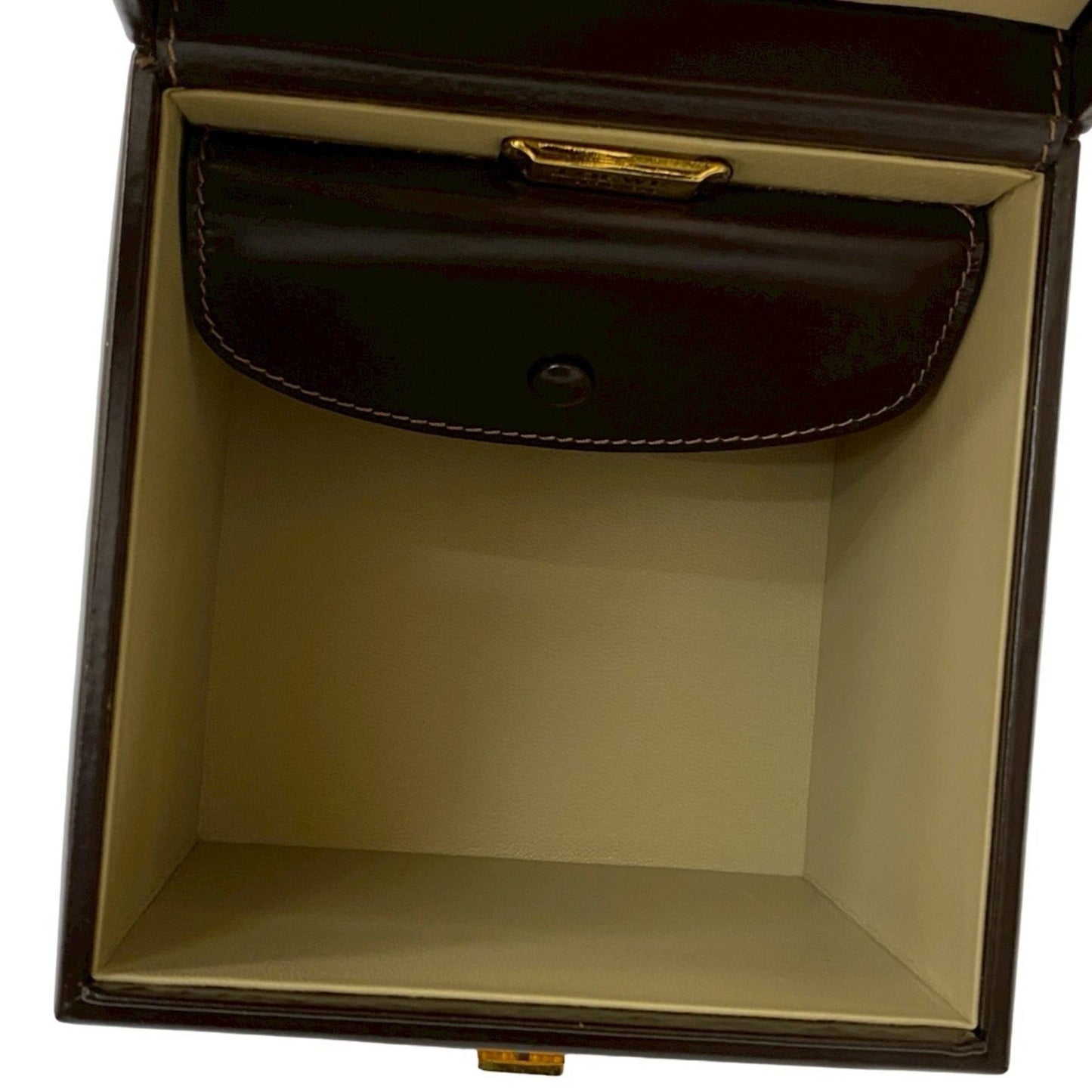 Loewe Anagram Logo Metal Hardware Genuine Leather Mini Handbag Vanity Bag Brown 69183