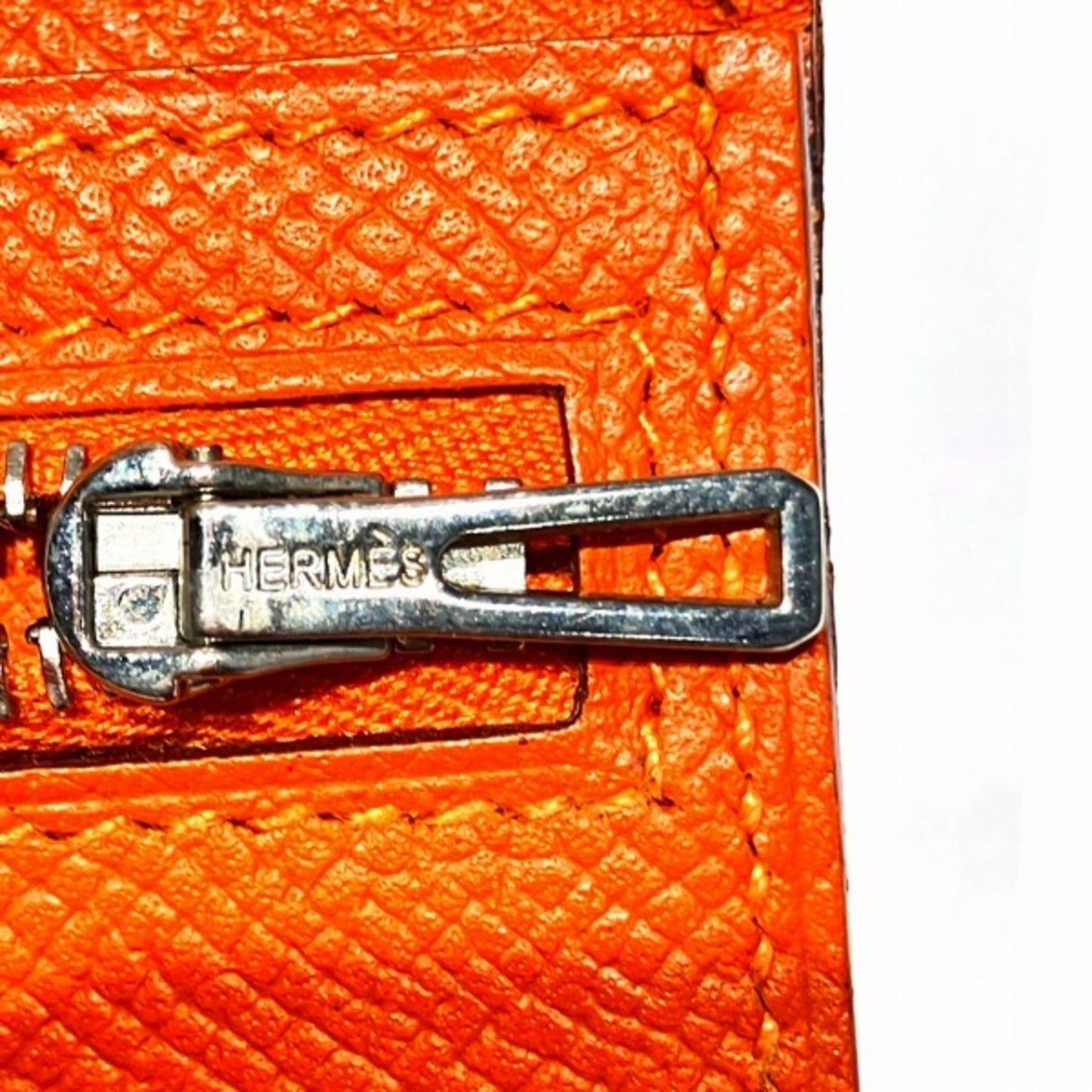 Hermes Bearn Soufflet Orange Long Wallet
