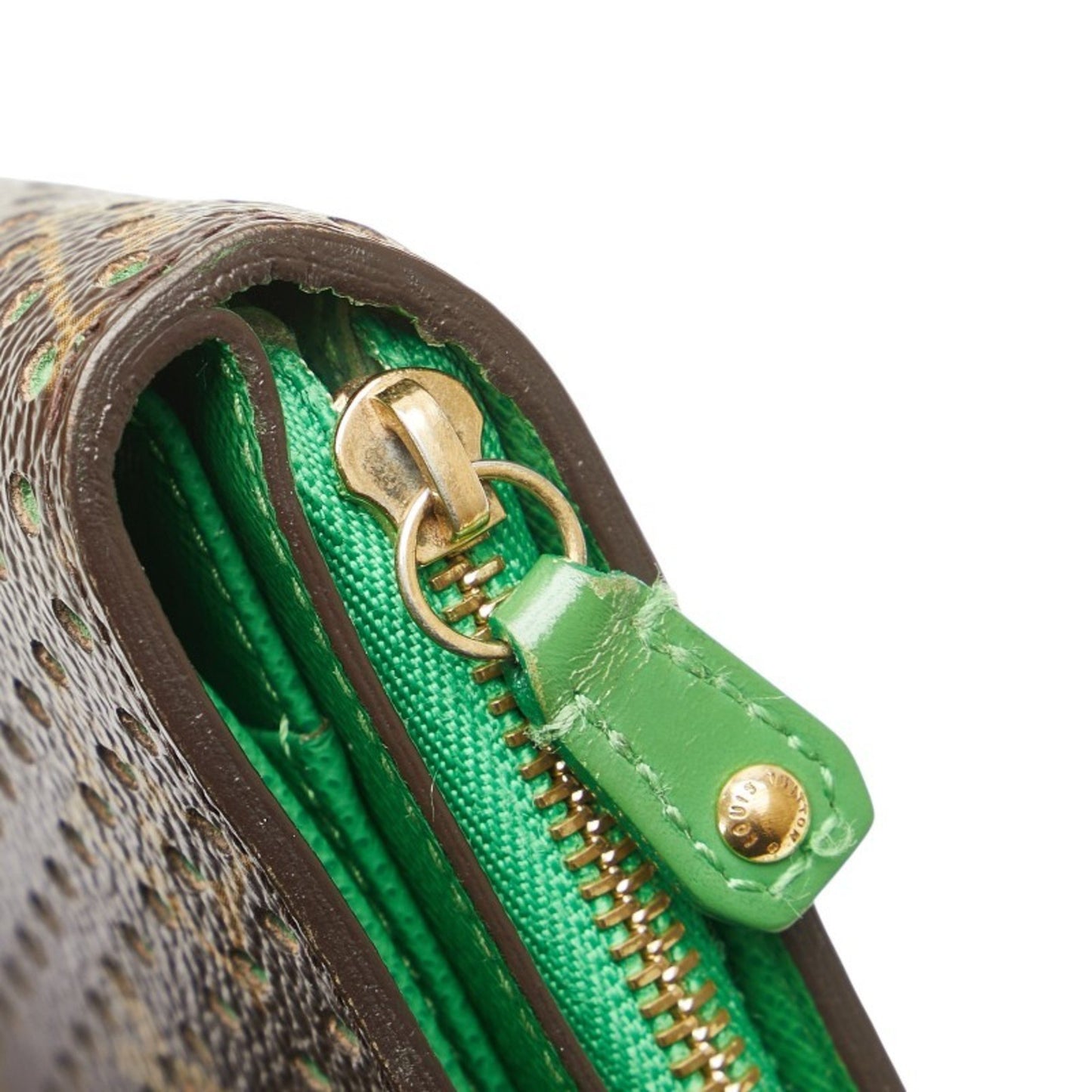 Louis Vuitton Monogram Perforated Bifold Wallet M95218 Vert Brown