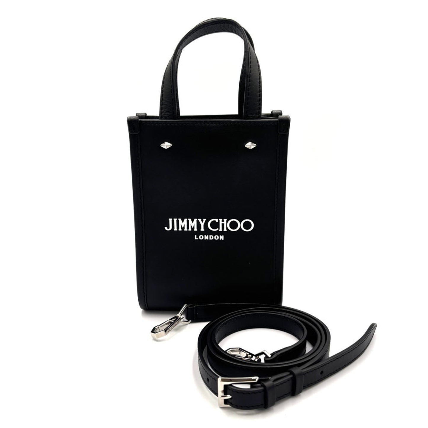 Jimmy Choo Mini N S Tote Tote Bag Black Leather