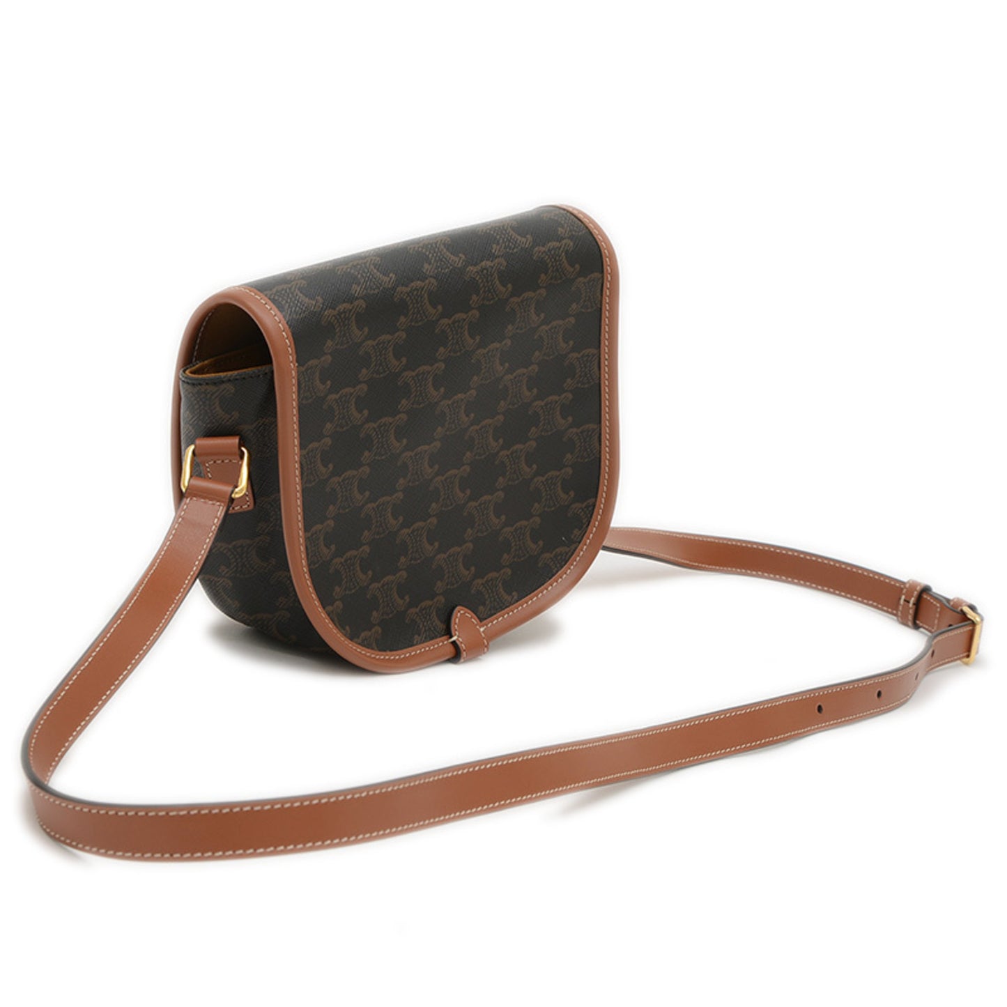 Celine Triomphe Medium Folco Shoulder Bag Canvas Tan 191502Bzj.04Lu Bp