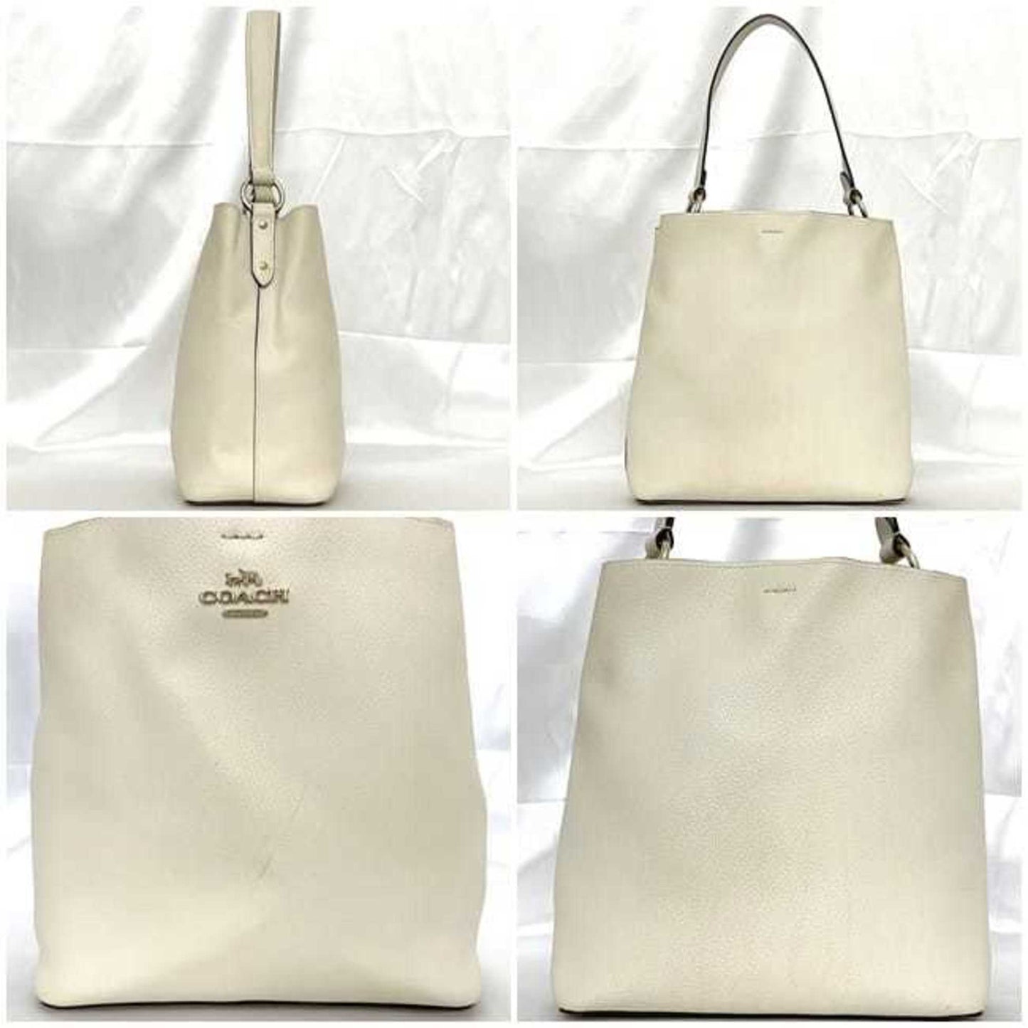 Coach 2Way Bag F-23331 White F34495 Leather Coach Crossbody Bucket