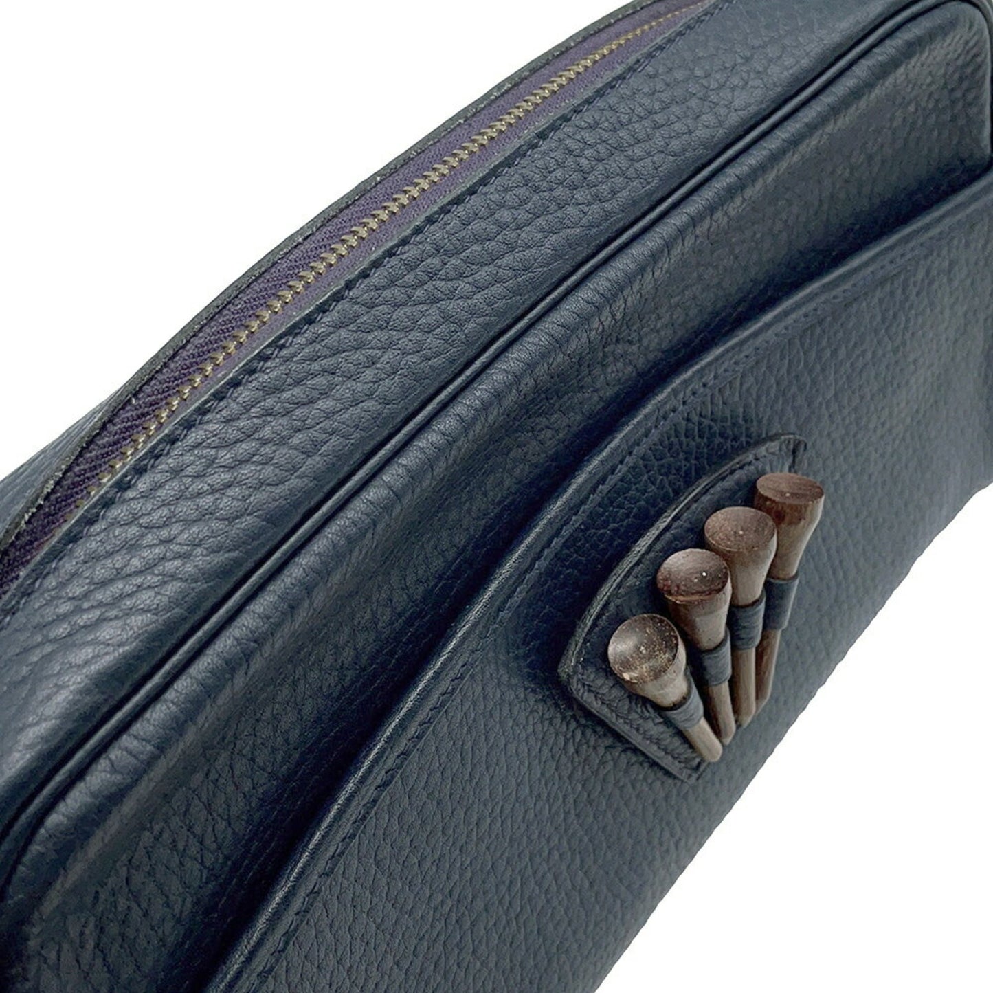 Hermes Shoulder Bag Golf Tee Motif Navy Fjord O Engraved