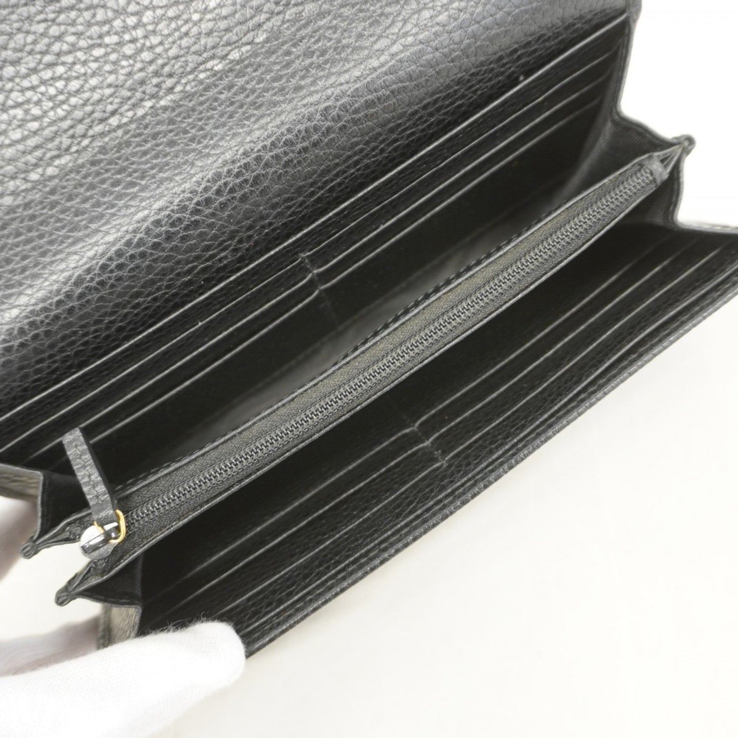 Gucci Gg Marmont Long Wallet 456116 Leather Black