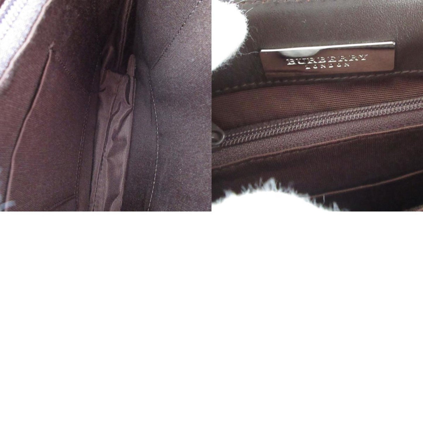 Burberry Shoulder Bag Leather Suede Brown