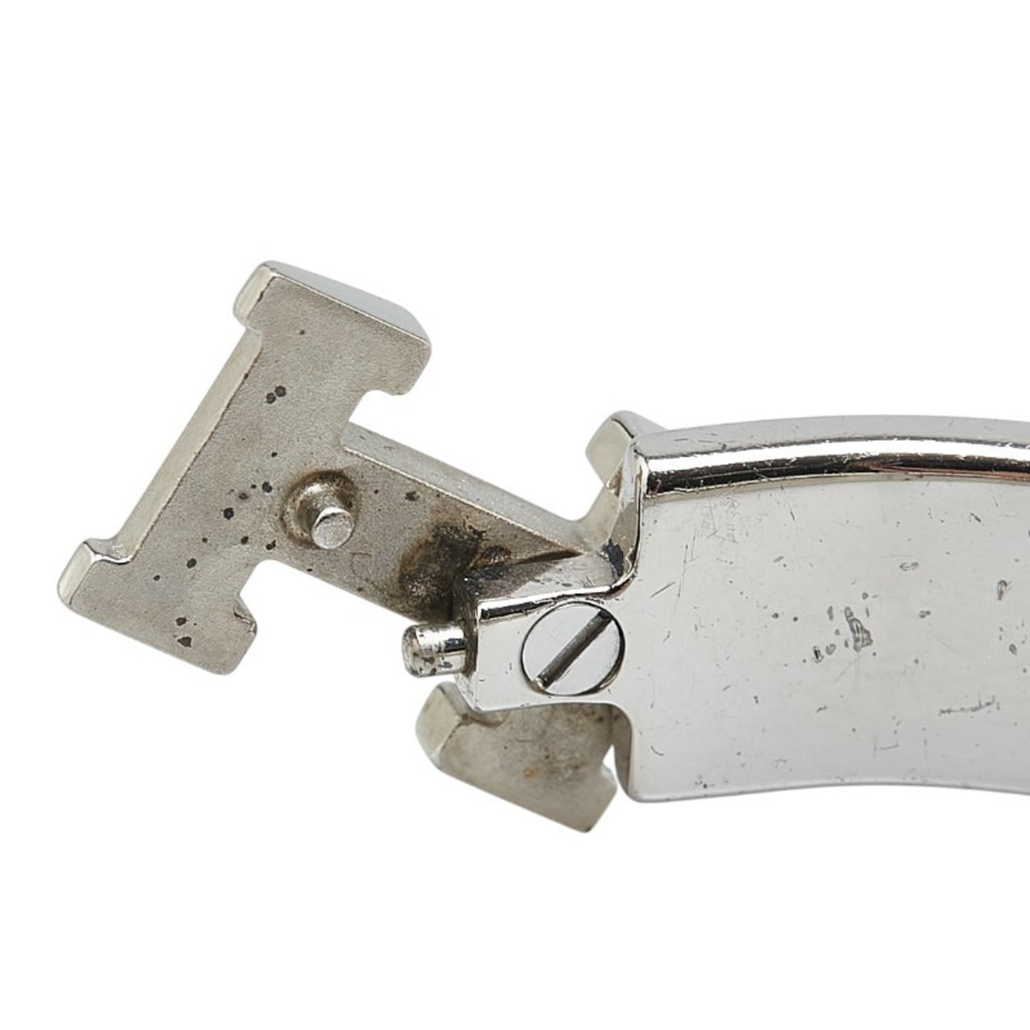 Hermes Click H Pm Bangle Silver Black Metal