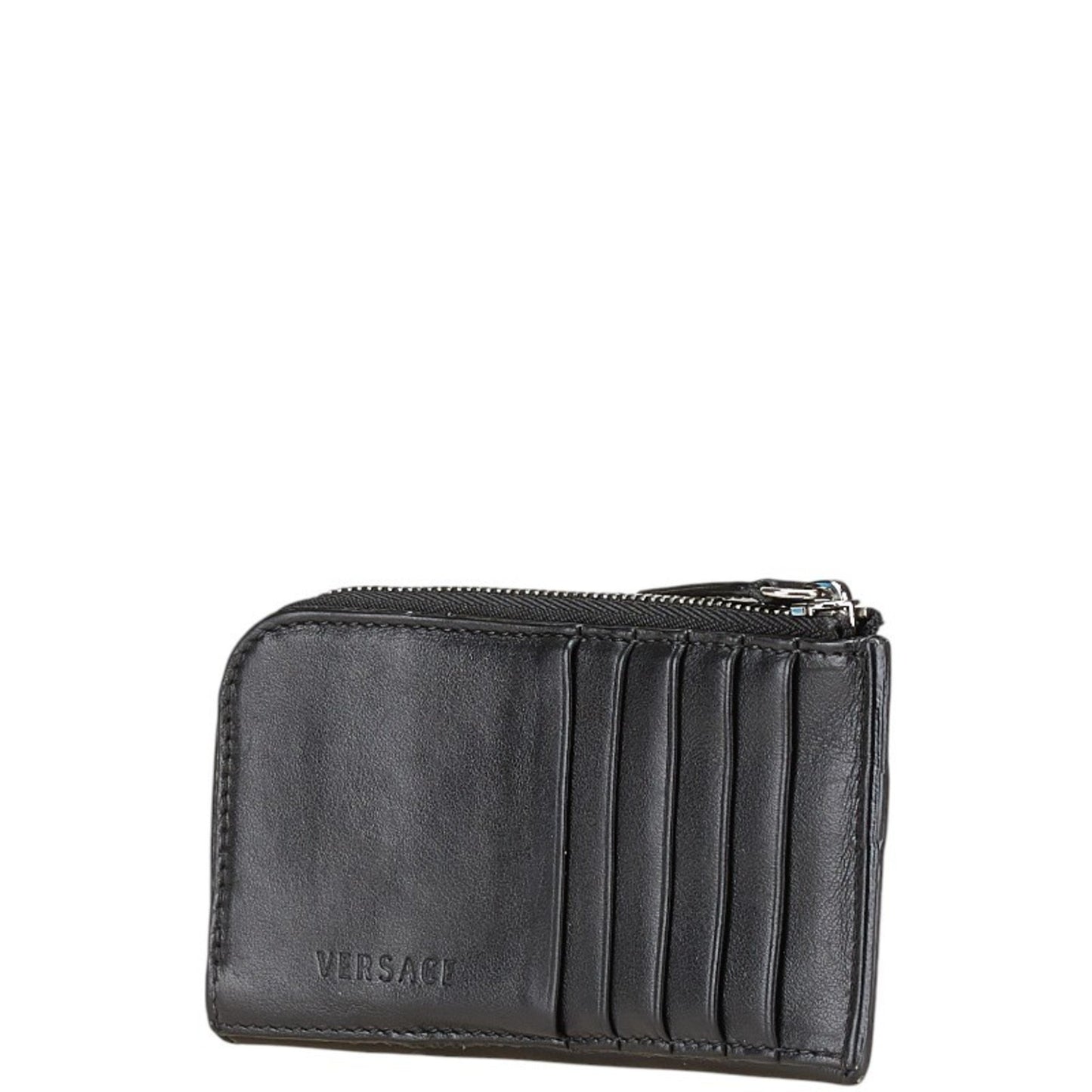 Versace Medusa Wallet/Coin Case Black Leather