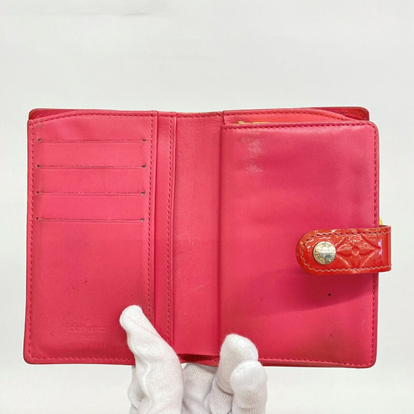 Louis Vuitton Vernis Porte Monnaie Viennois Wallet M9141F Framboise