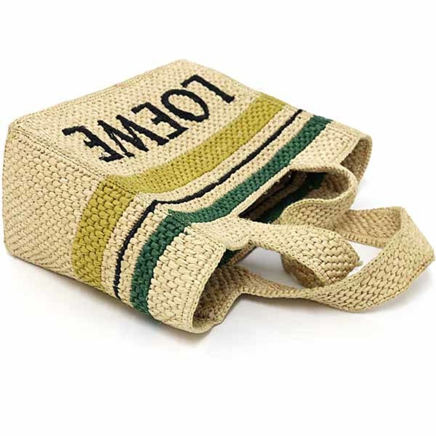 Loewe Loewe Font Tote Small Raffia Stripe Shoulder Bag