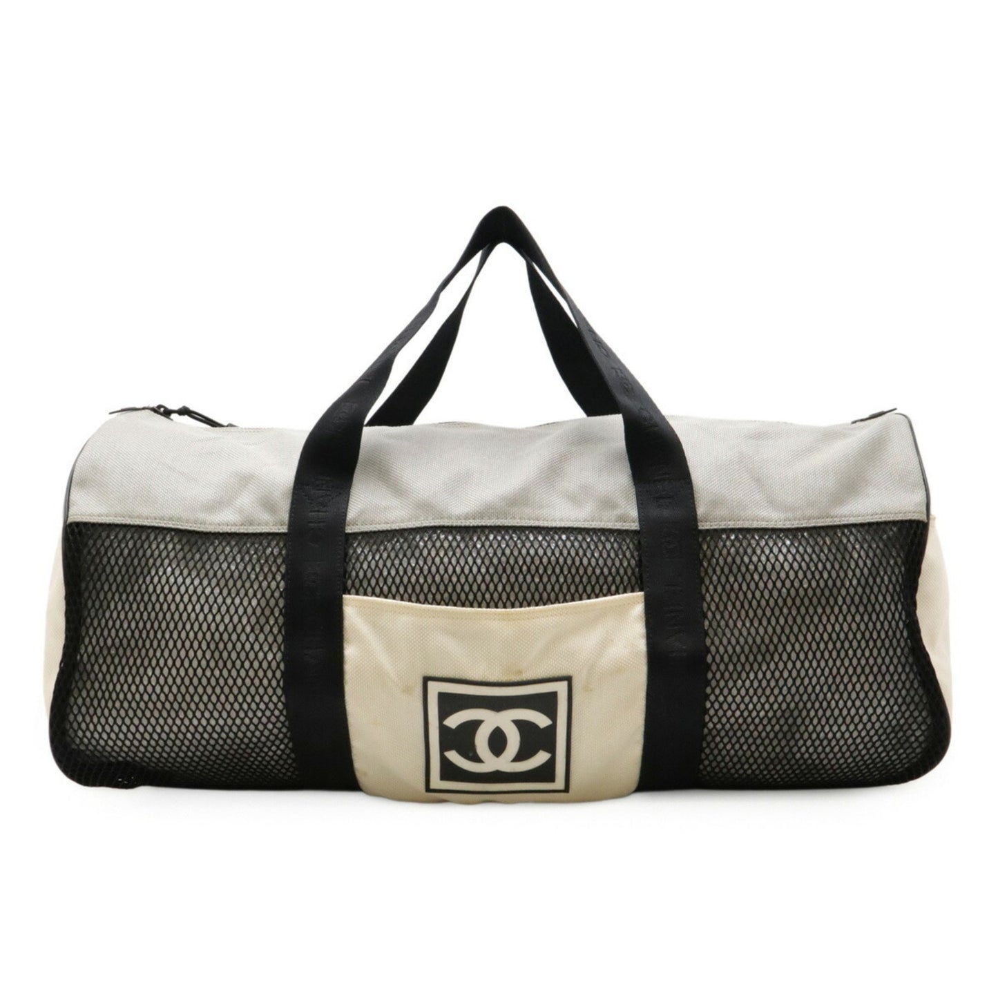 Chanel Chanel Sports Line Boston Bag Travel Shoulder Nylon Gray Black White