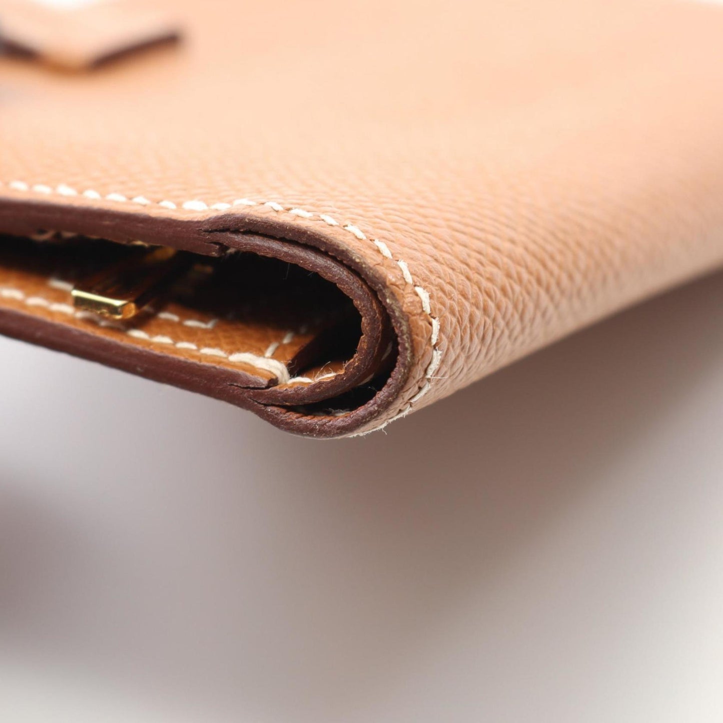 Hermes Herms Bearn Compact Gold Bifold Wallet