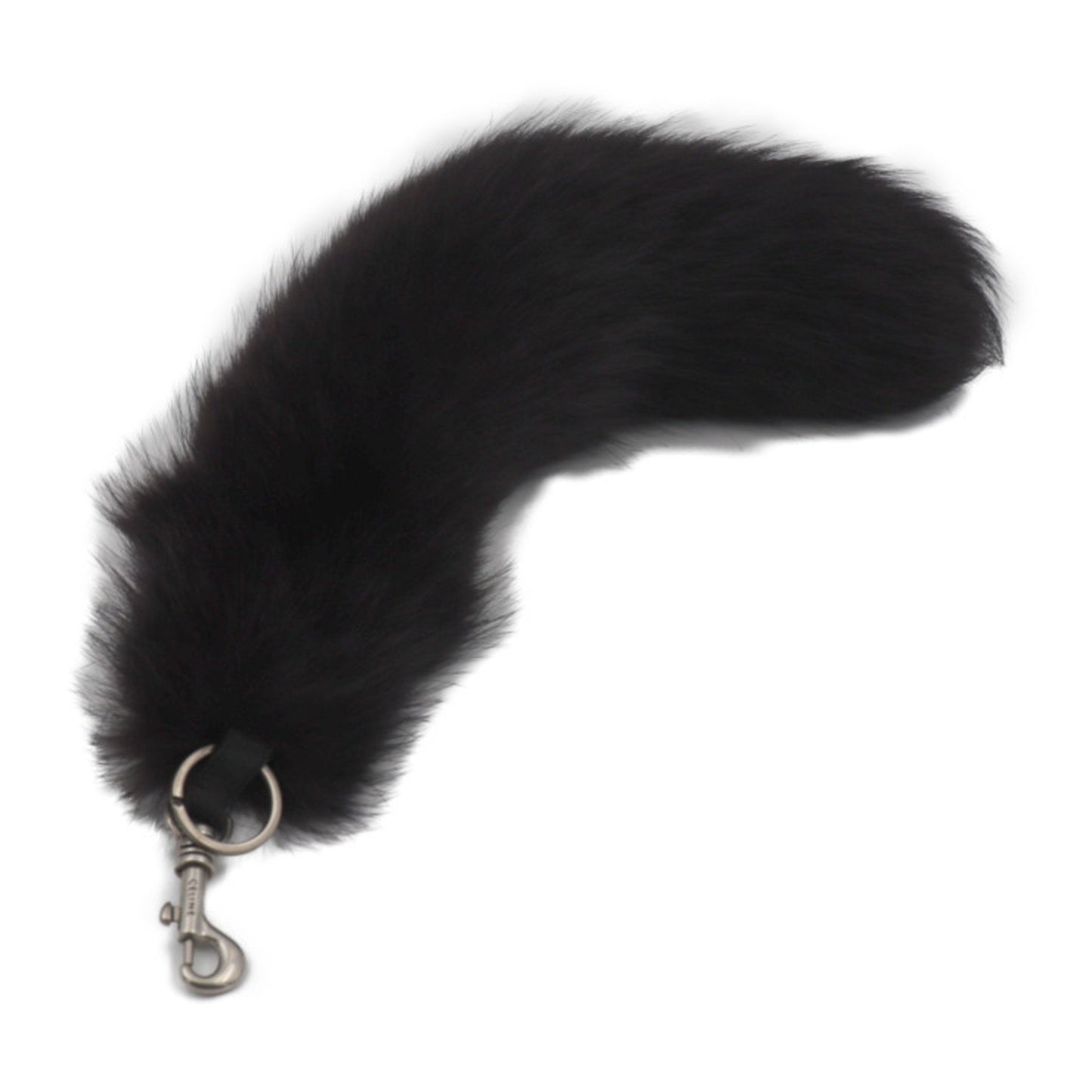 Celine Fox Tail Fox Tail Keychain Fur Black Key Ring Bag Charm R2219123007166