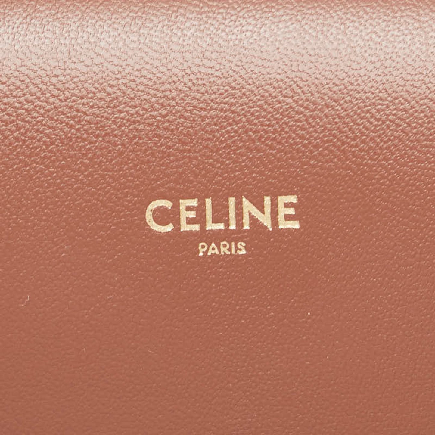 Celine Crossbody Shoulder Pouch Sunglasses Case Brown Leather