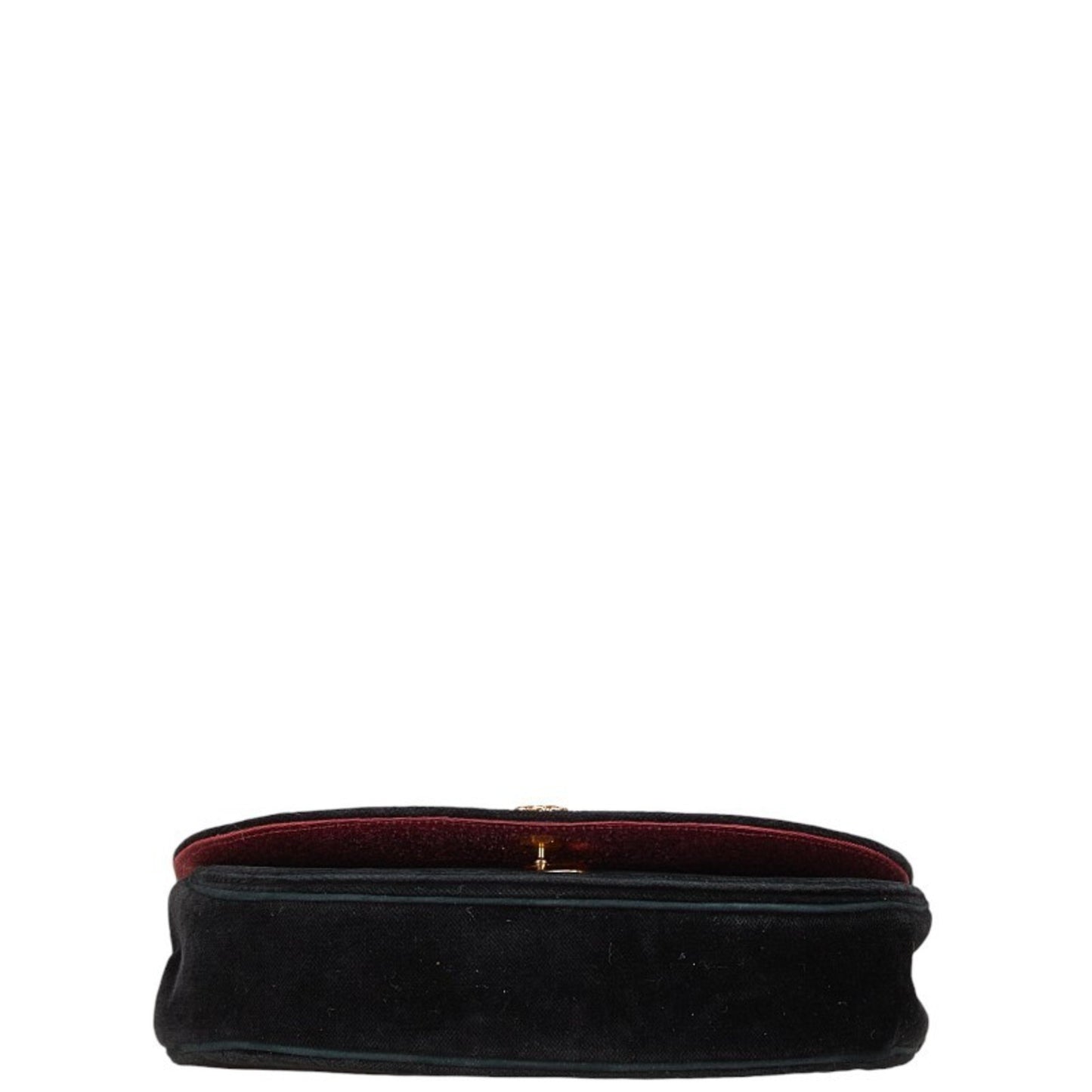 Chanel Half Moon Coco Mark Chain Shoulder Bag Black Suede