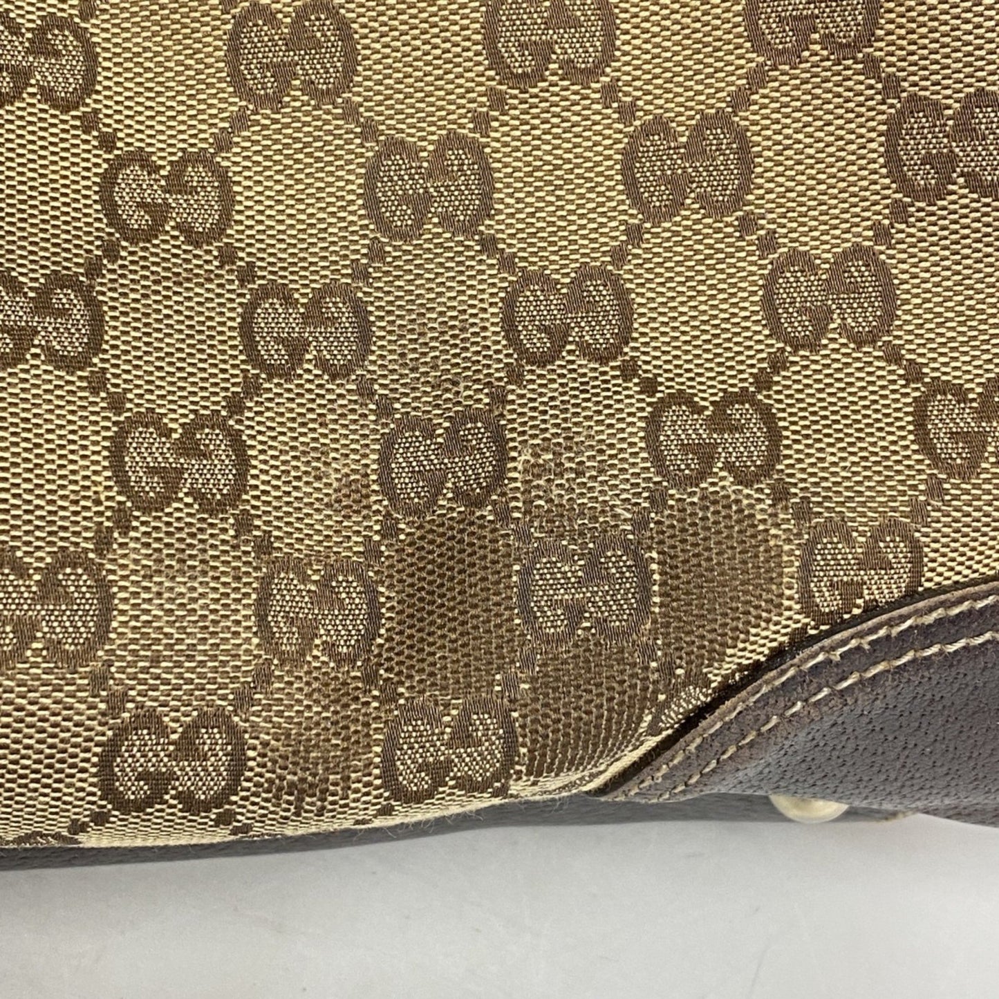 Gucci Gg Canvas Princess Tote Bag 163805 Brown Champagne