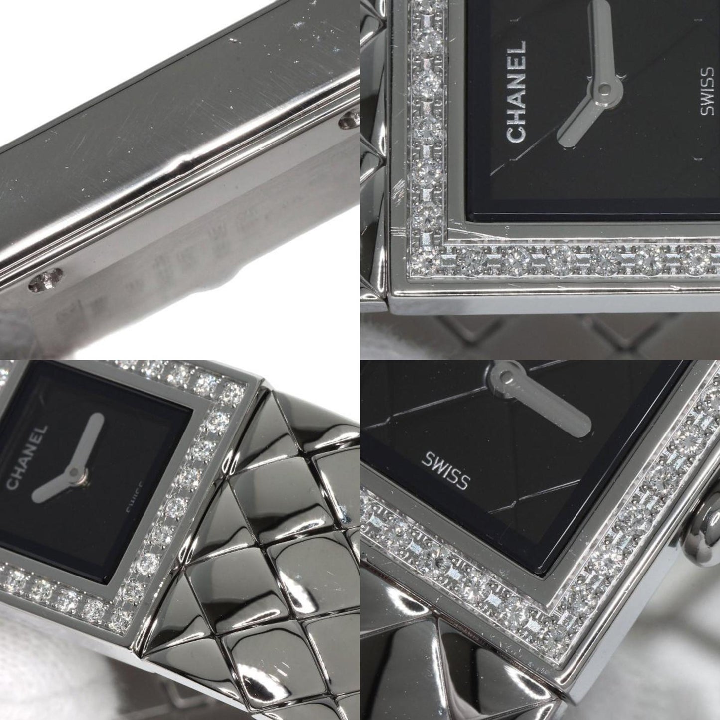 Chanel H0489 Matelasse Diamond Watch Stainless Steel Ss