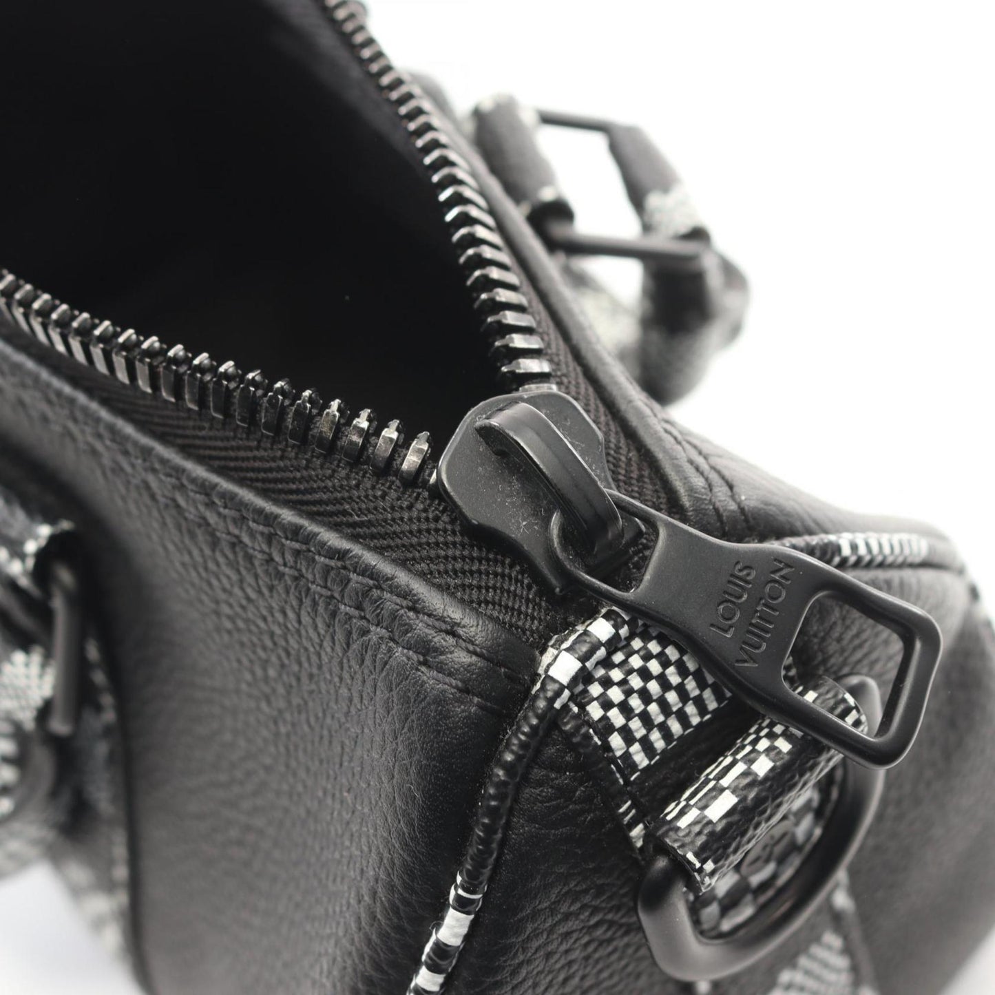 Louis Vuitton City Keepall Xs Handbag Leather Coated Canvas Damier Distorted