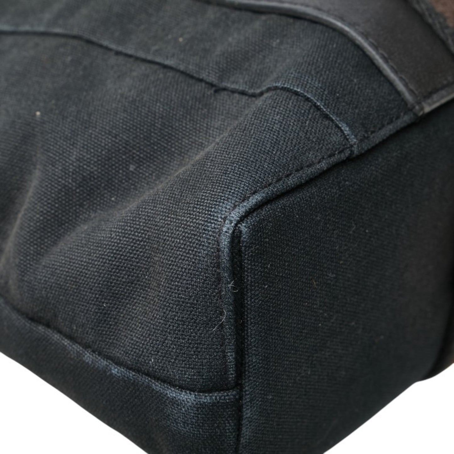 Hermes Troca Horizontal Mm Handbag Black Canvas Leather