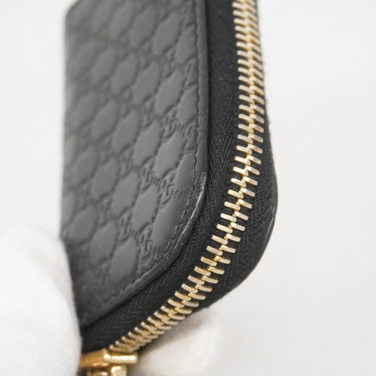 Gucci Micro Guccissima Wallet/Coin Case 449896 Leather Black