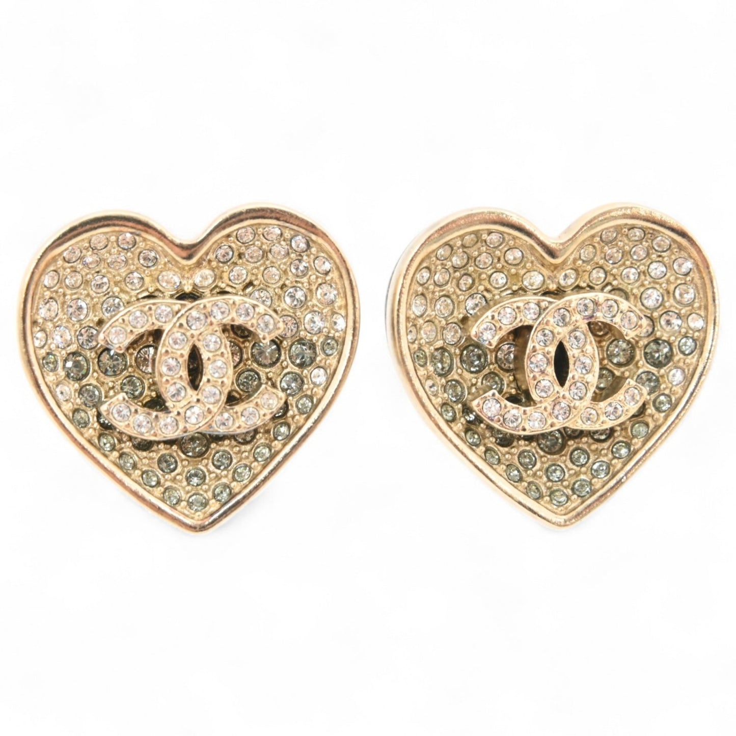 Chanel Coco Mark Earrings In Black Gold