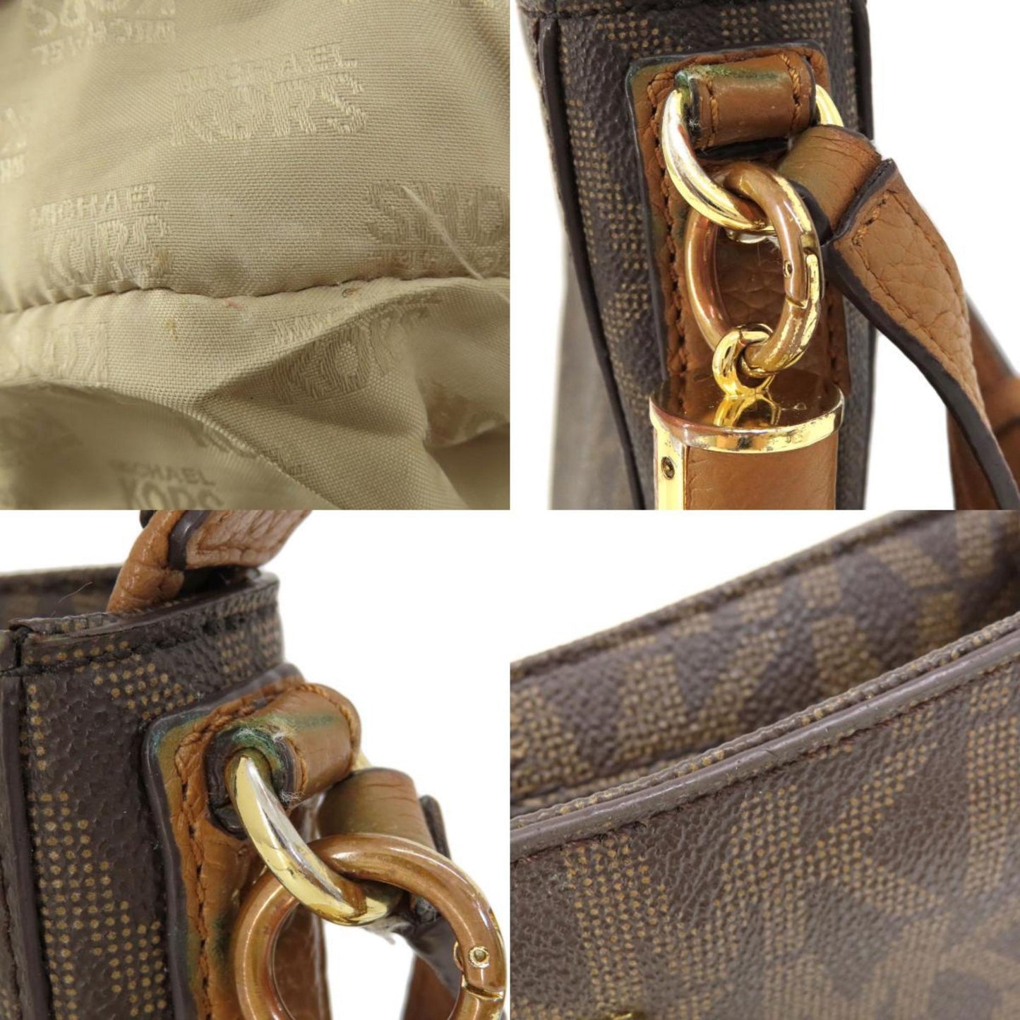 Michael Kors Mk Signature Shoulder Bag Leather/Coated Canvas