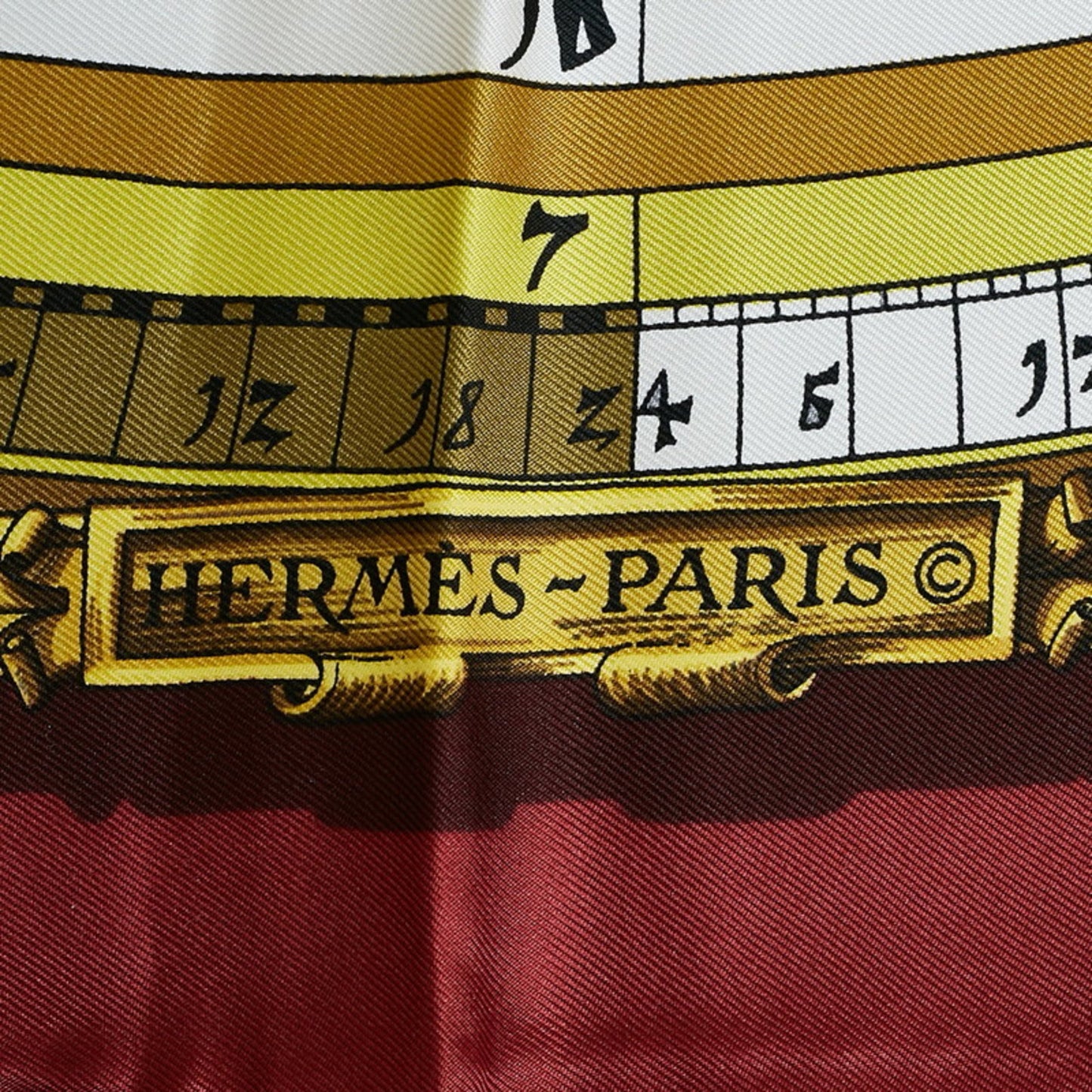 Hermes Carre 90 Astrology Dies Et Hore Scarf Muffler Gold Red Silk