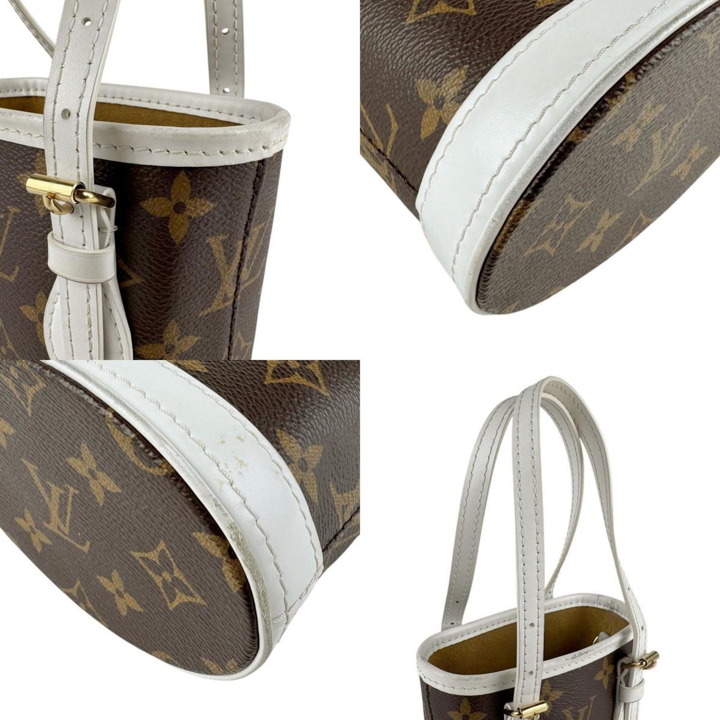 Louis Vuitton Monogram Nano Bucket Handbag Shoulder Bag In Canvas And Leather