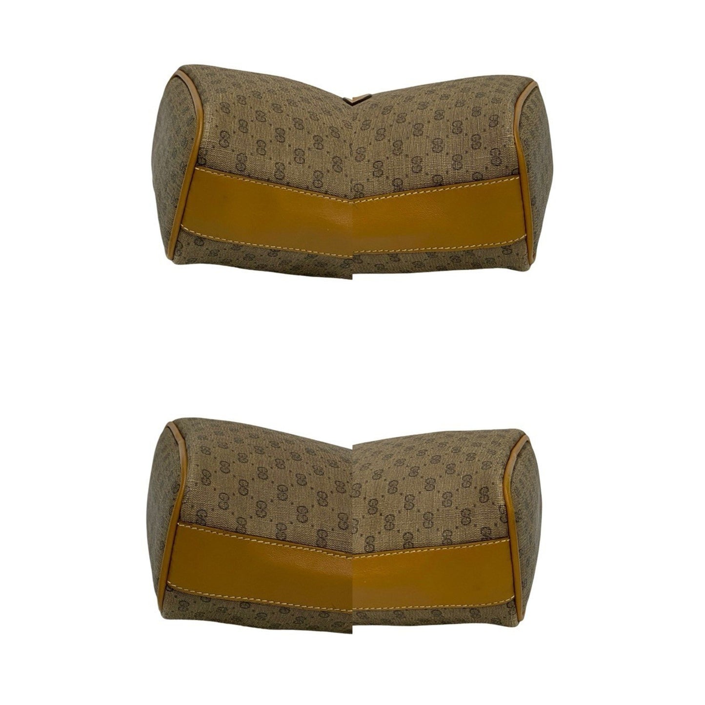 Gucci Vintage Micro Gg Logo Leather Mini Shoulder Bag/Pochette In Brown