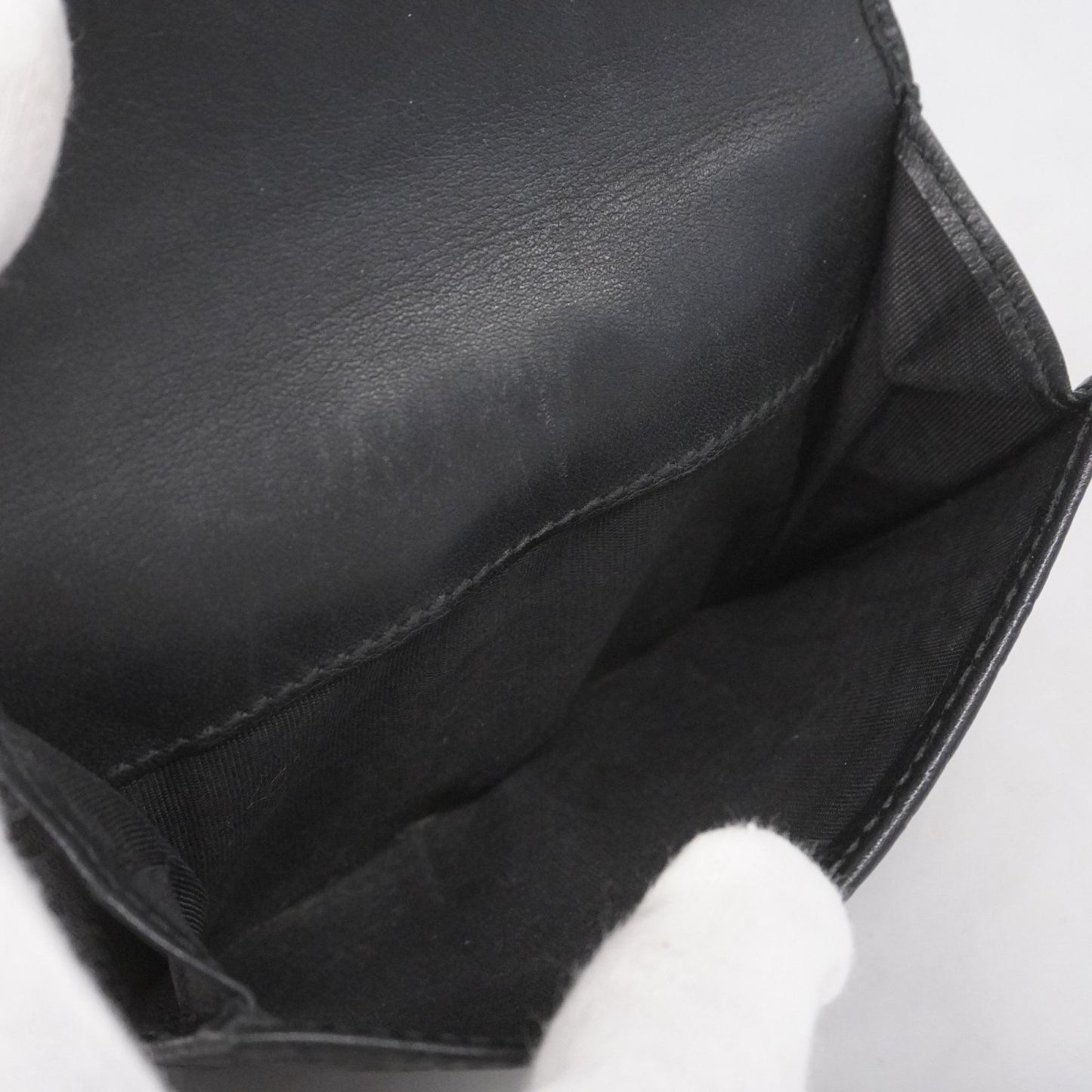 Gucci Wallet Guccissima 464916 Leather Black Champagne