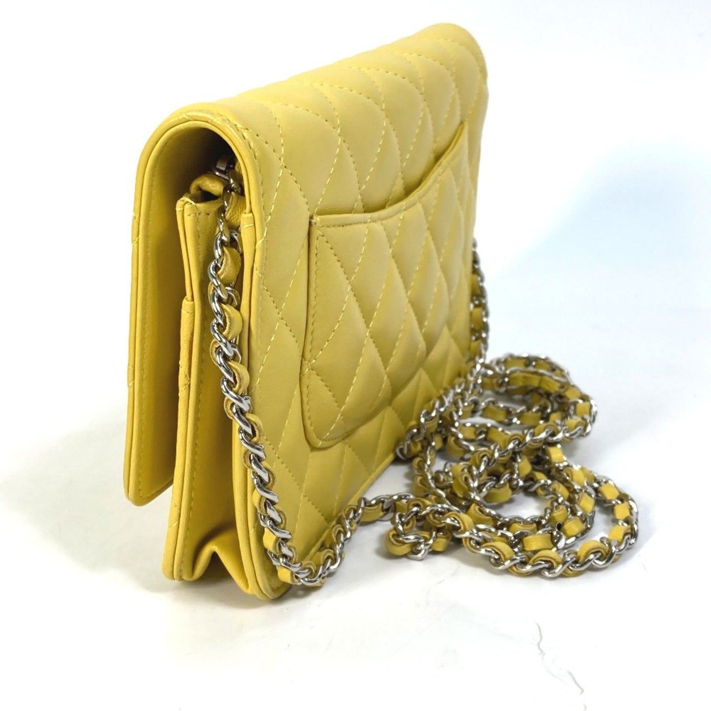 Chanel Ap0250 Cc Mark Chain Wallet Crossbody Long Wallet Bag Pochette Shoulder Bag Yellow