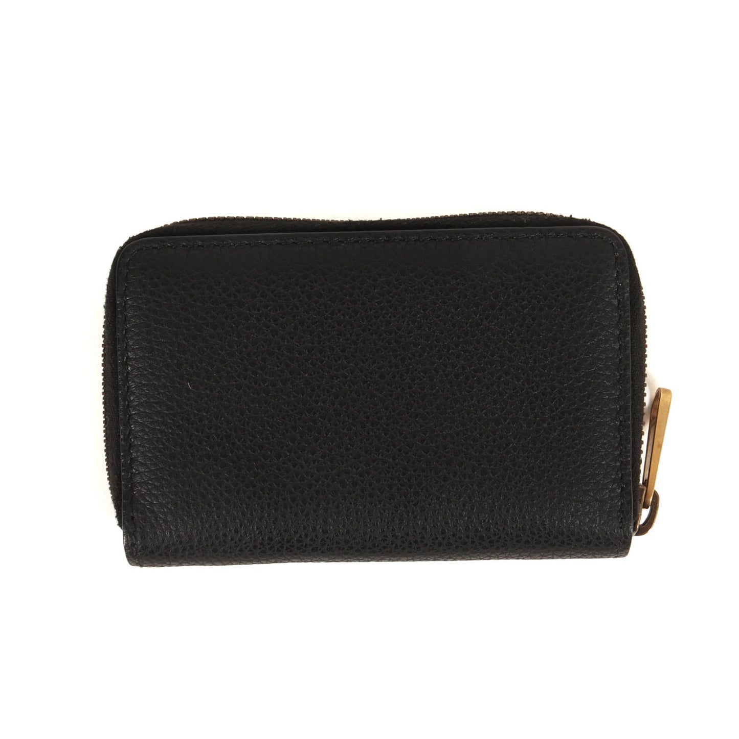 Gucci Leather Round Zip Card Case (496319) Black