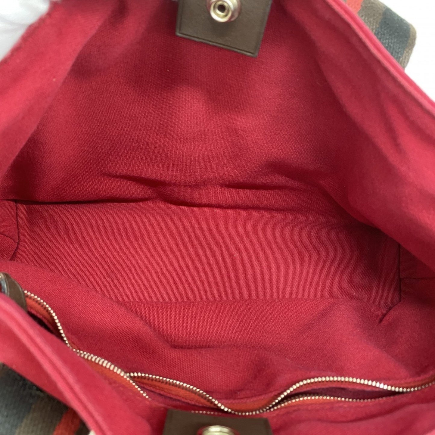 Hermes Troca Horizontal Canvas Handbag Red